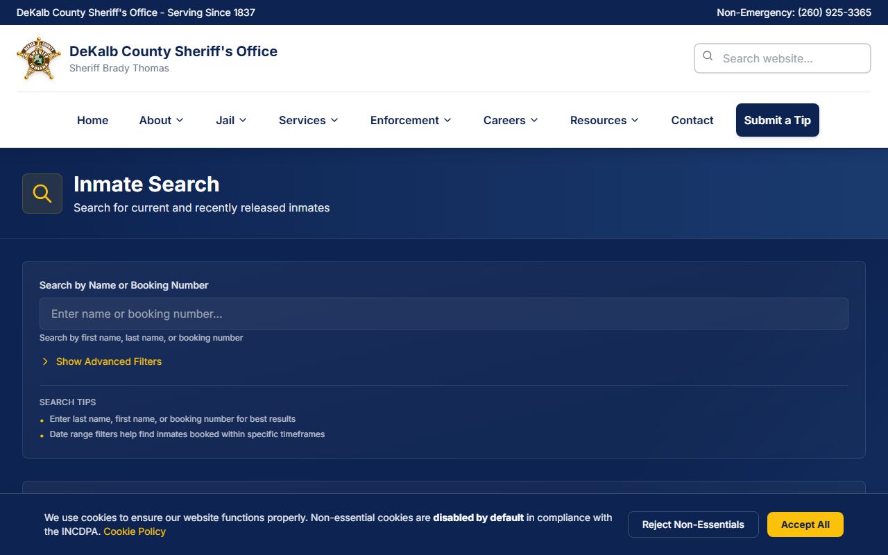 DeKalb County inmate population sheriff inmate search form